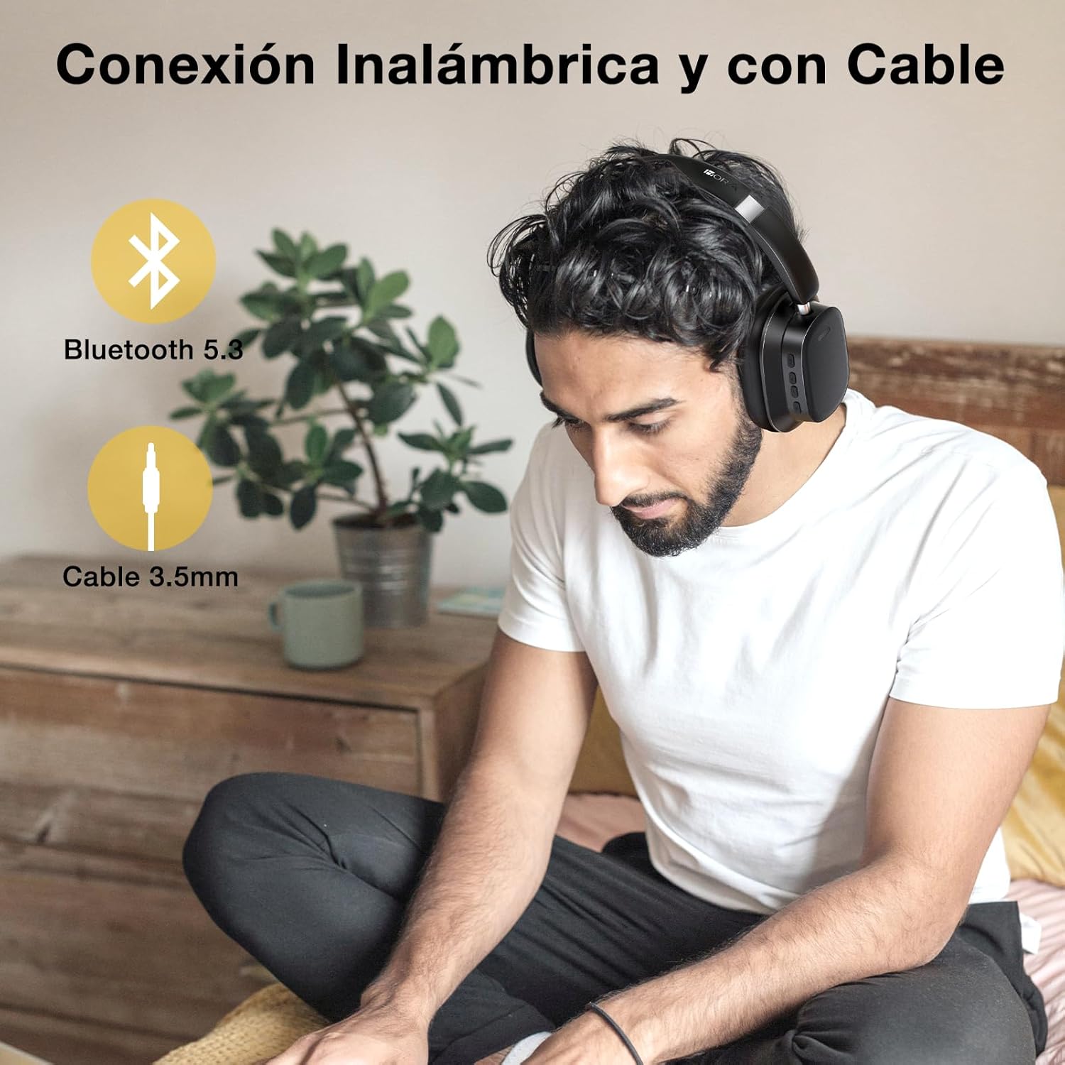 AUDIFONOS INALAMBRICOS DE DIADEMA CON MICROFONO