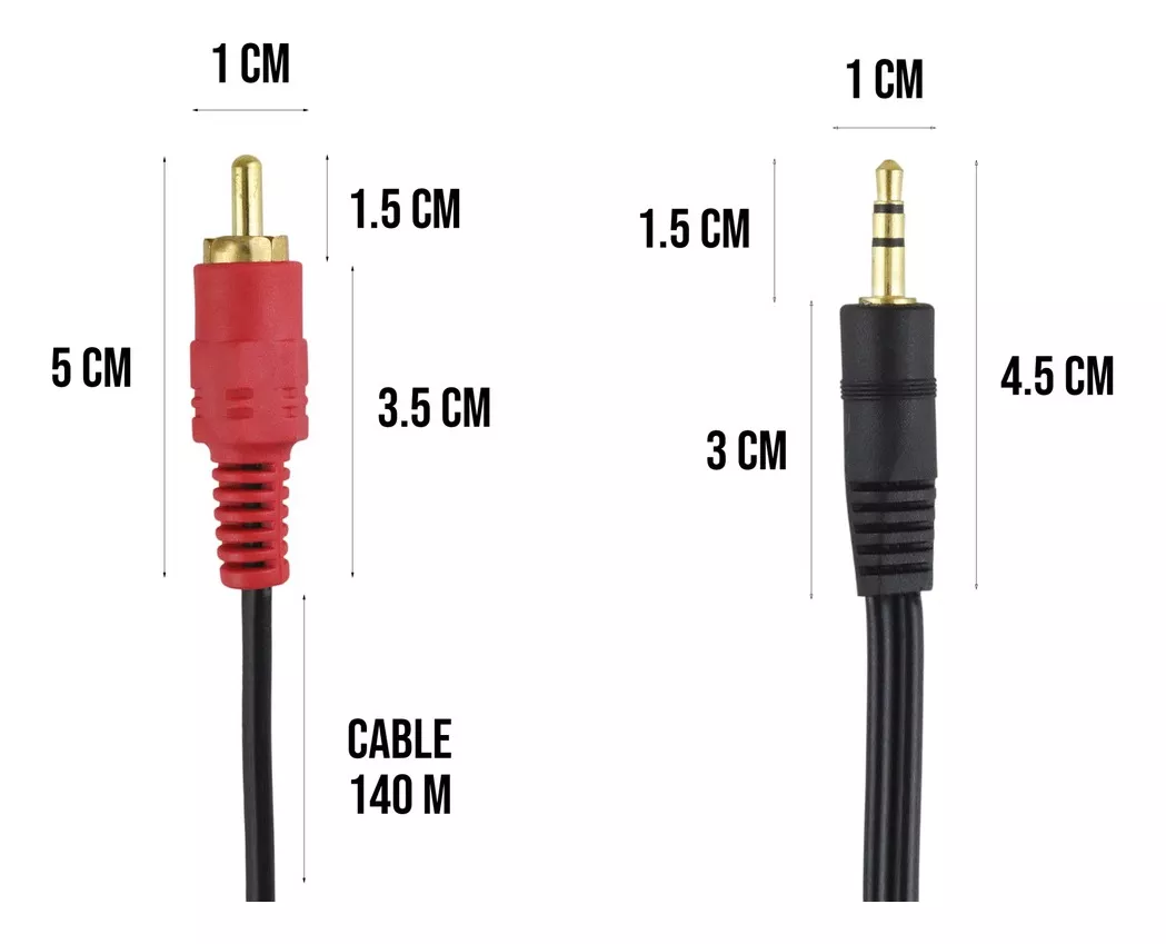 CABLE AUXILIAR DE AUDIO 3.5 MM A 2 RCA
