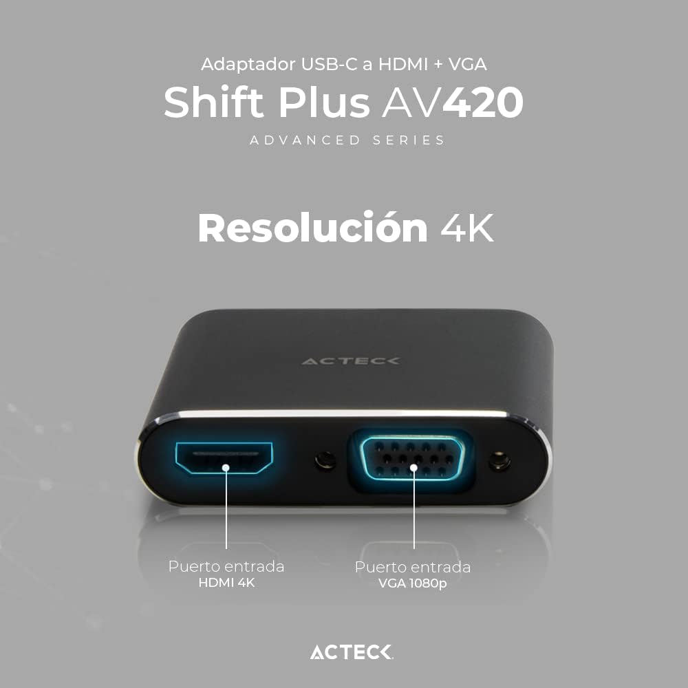 CONVERTIDOR USB-C A HDMI+VGA