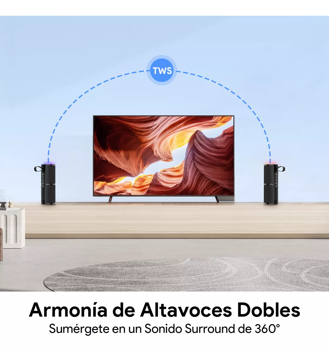 BOCINA CILINDRO PORTATIL RGB 1HORA