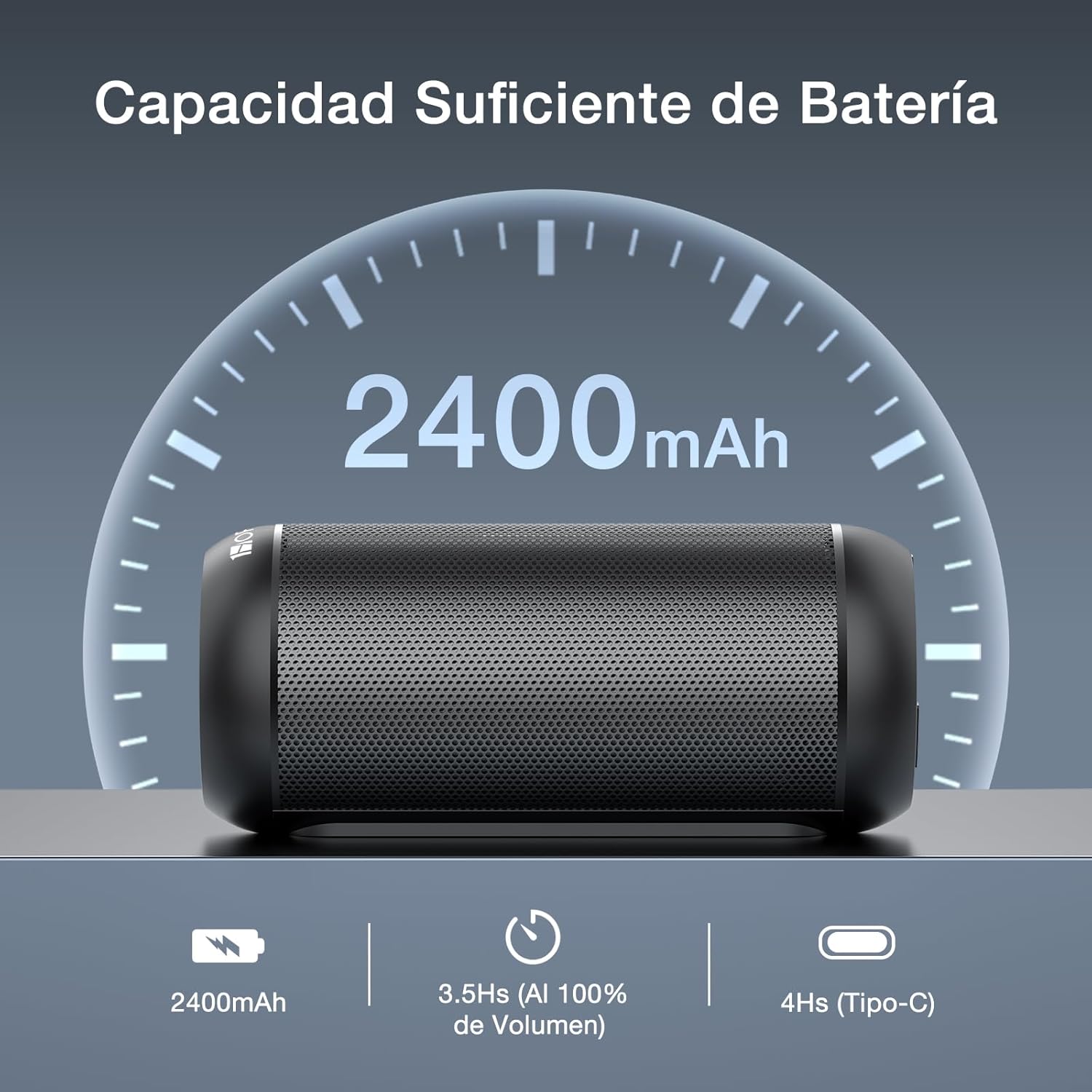 BOCINA CILINDRO RGB 1HORA EMPAREJAMIENTO TWS