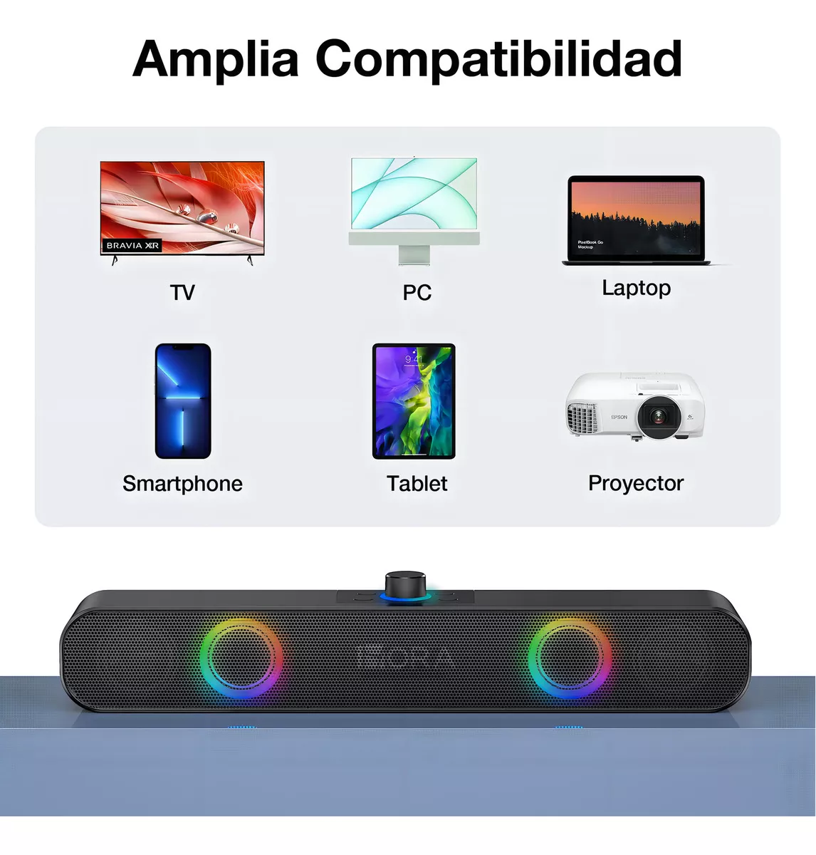 BOCINA BLUETOOTH RGB TIPO BARRA