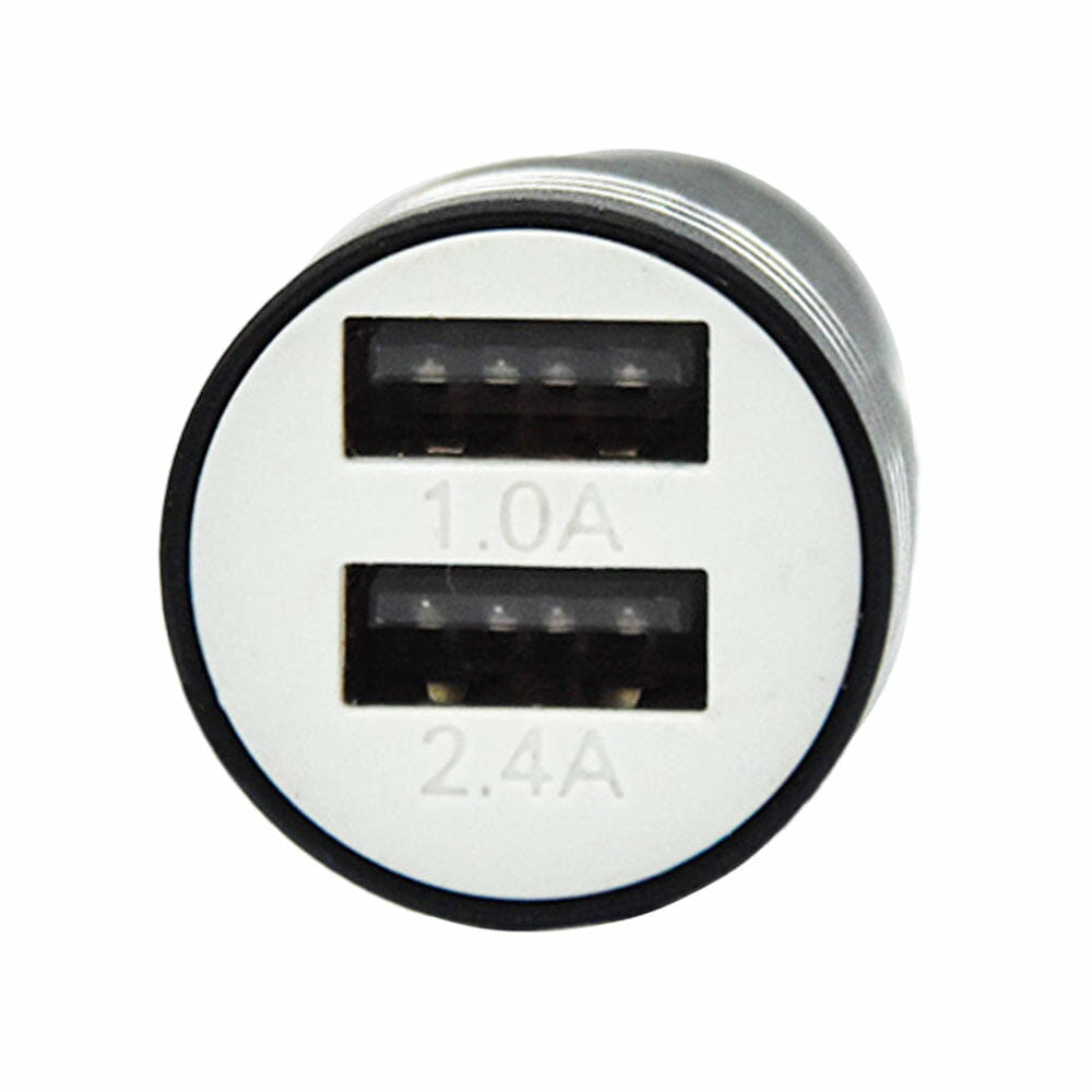 CARGADOR PUNTA METALICA CON 2 PUERTOS 1A Y 2A PARA CARRO