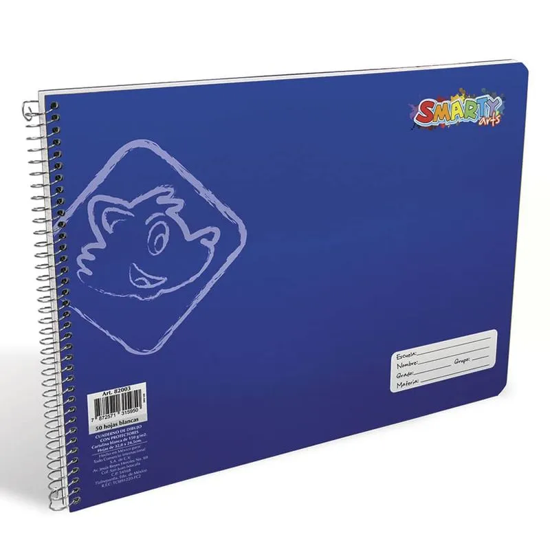 CUADERNO DE DIBUJO CON PROTECTOR 50 HOJAS
