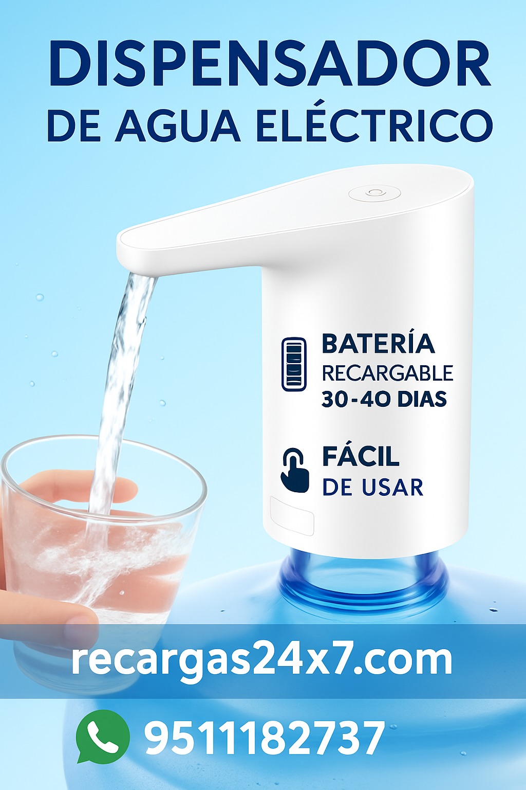 DISPENSADOR DE AGUA ELECTRICO PARA BOTELLON