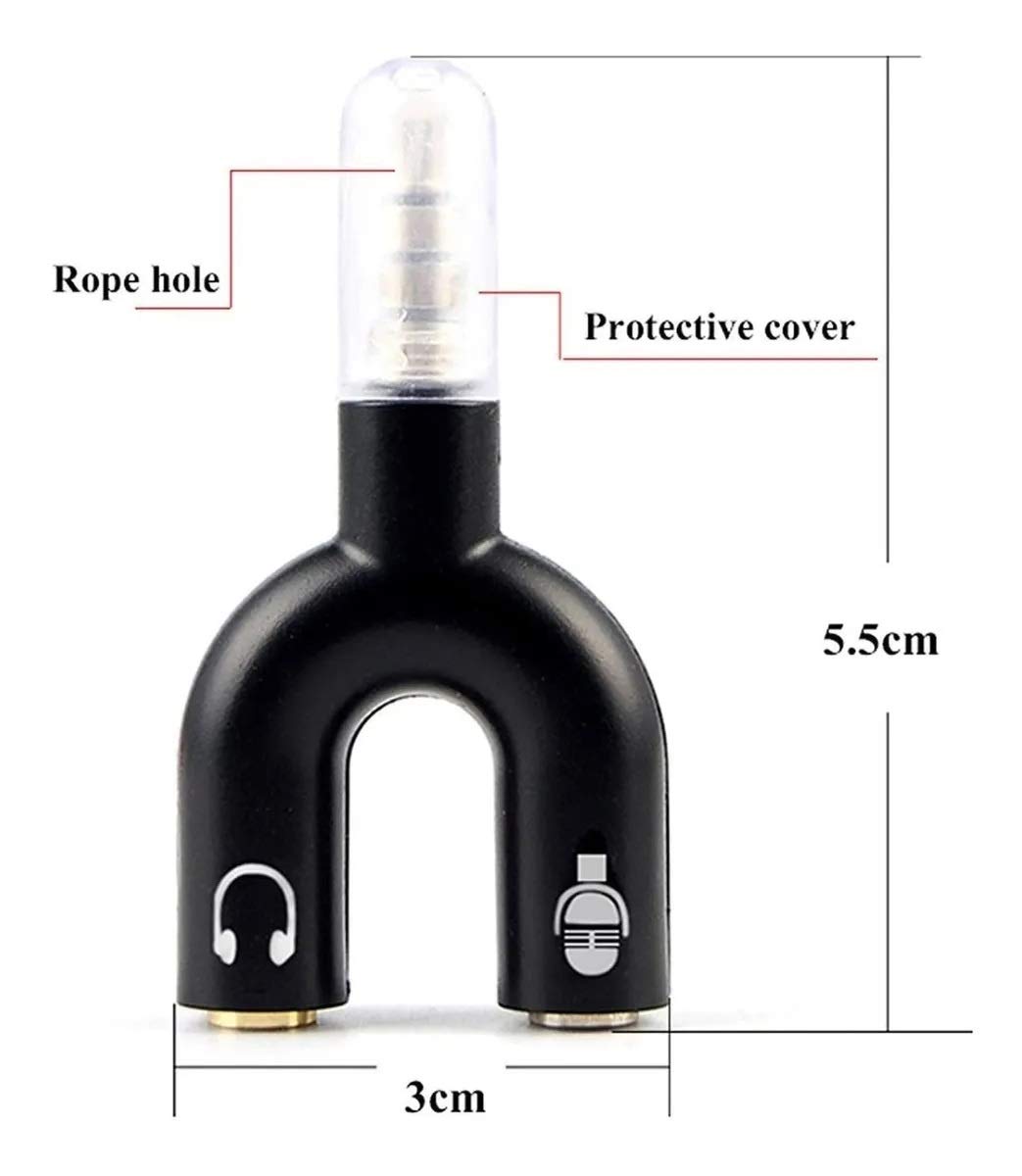 DIVISOR DE AUDIO 3.5MM PARA MICROFONO Y AUDIFINOS