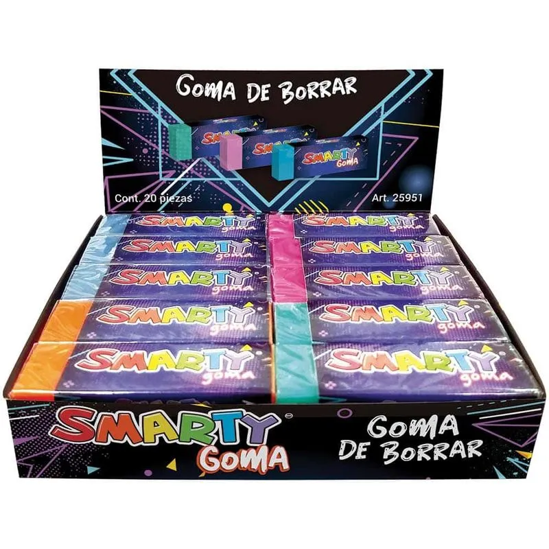 GOMA DE BORRAR RECTANGULAR COLOR NEON