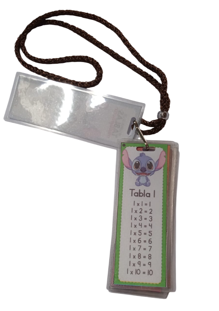 LLAVERO TABLAS DE MULTIPLICAR LILO Y STICH
