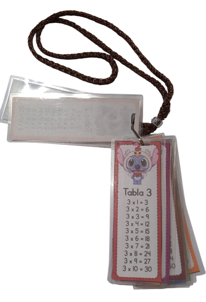 LLAVERO TABLAS DE MULTIPLICAR LILO Y STICH