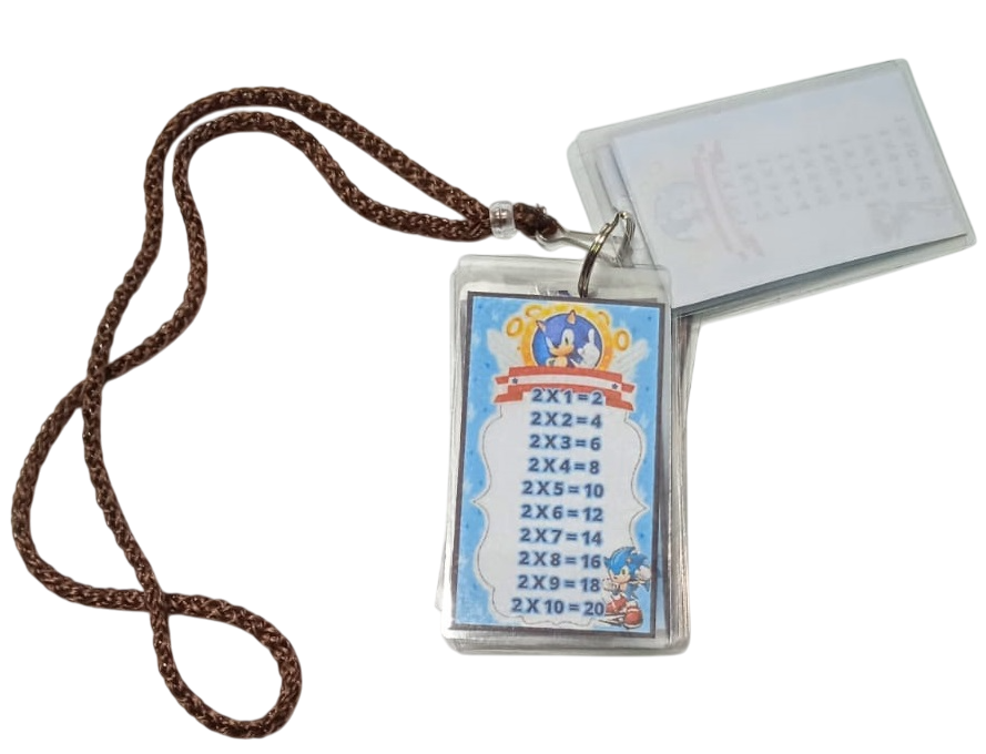 LLAVERO TABLAS DE MULTIPLICAR SONIC