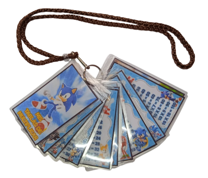 LLAVERO TABLAS DE MULTIPLICAR SONIC