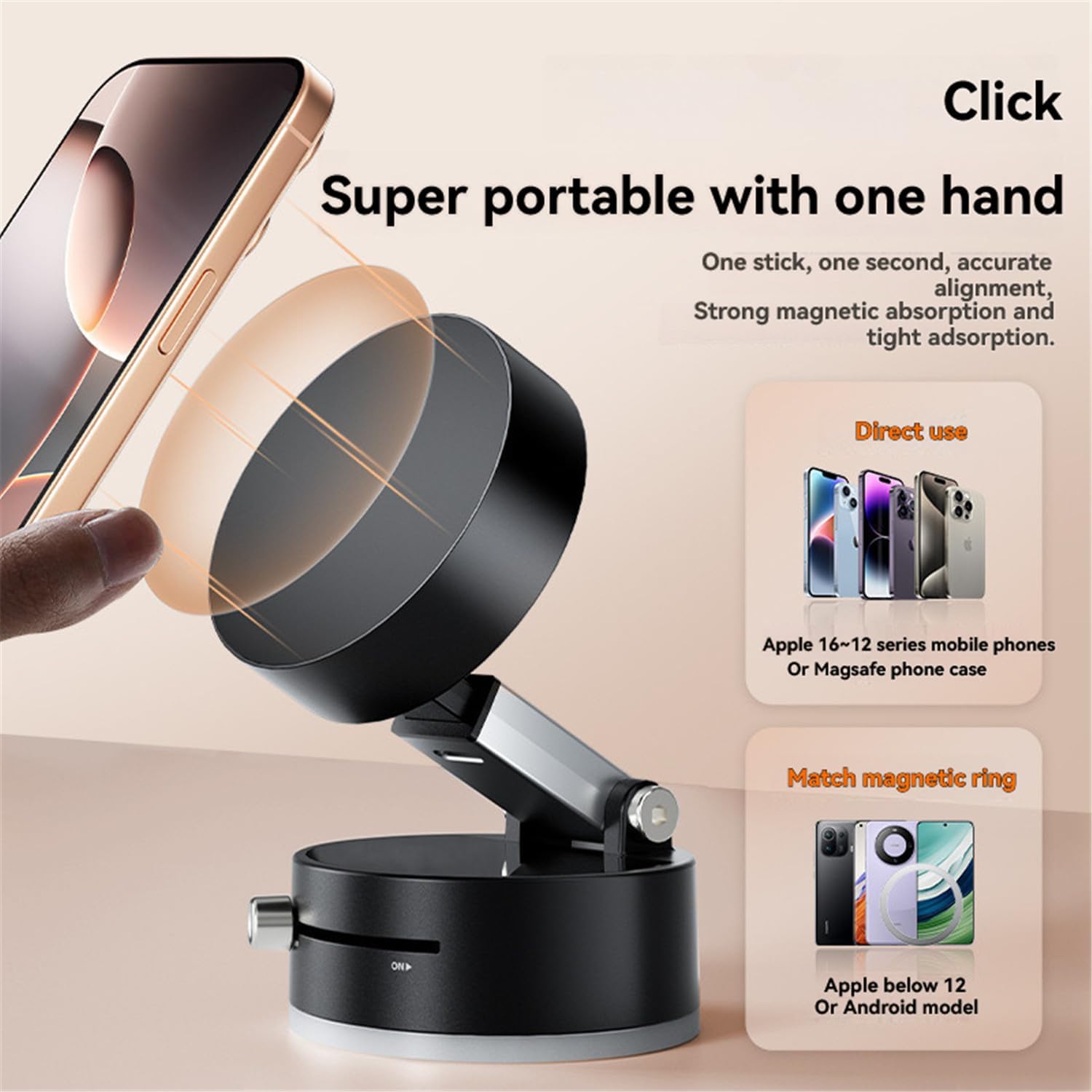 SOPORTE PARA TELÉFONO MÓVIL CON VENTOSA PARA AUTO