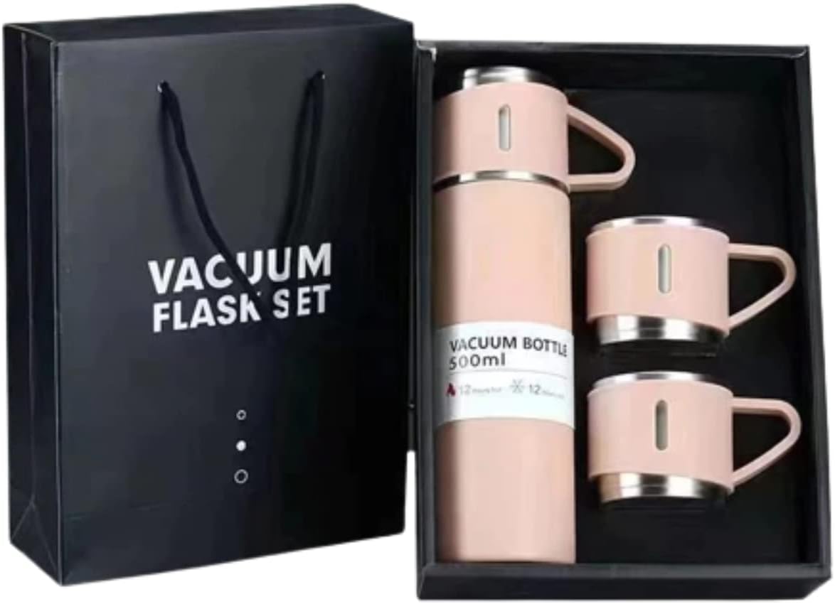 TERMO CON TAZA INCLUIDA PARA TÉ Y CAFÉ DE ACERO INOXIDABLE DE 500 ML CON TAZAS