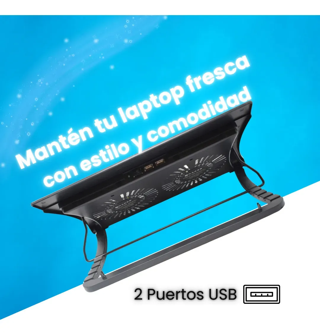 BASE ENFRIADORA 2 VENTILADORES NACEB PARA LAPTOP DE 12-17 PLGS