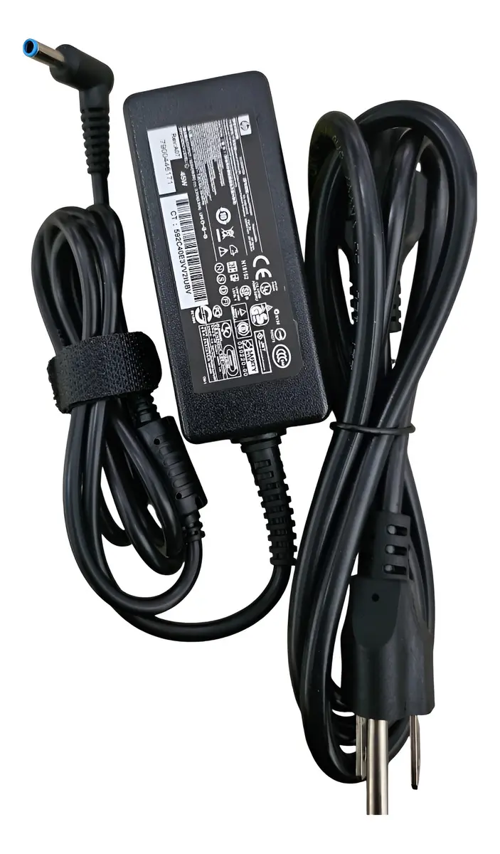 CARGADOR HP 45W 19.5V PLUG 4.5 X 3.0 MM PUNTA AZUL COLOR NEGRO