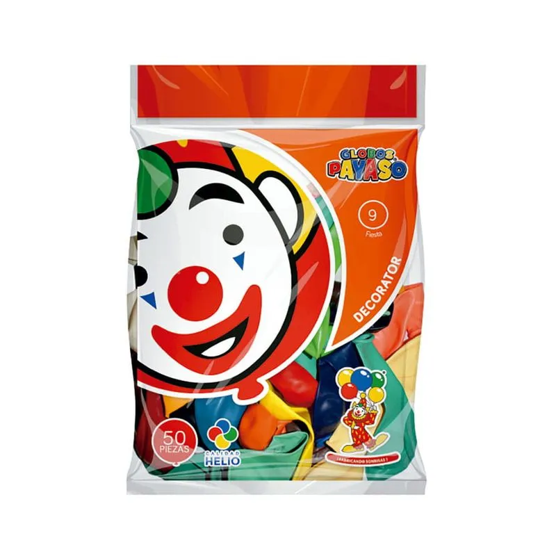 BOLSA DE GLOBOS REDONDO DE COLORES NUM 9