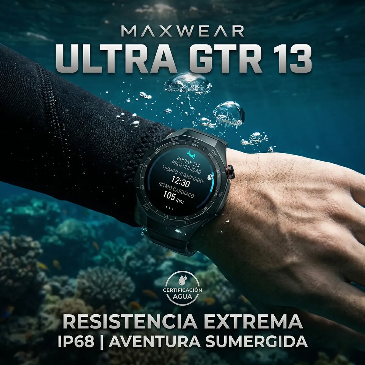 SMARTWATCH DEPORTIVO CON GPS Y LLAMADAS IP68 RESISTENTE AL AGUA